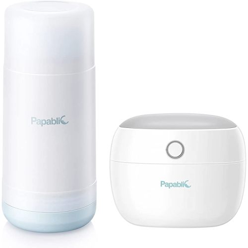 Papablic Portable UV Light Sterilizer Bundle with Portable Travel Baby Bottle Warmer