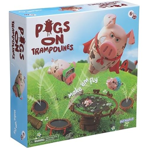Pigs on Trampolines Board Games for Family Night Hand-Eye-Coordination Game