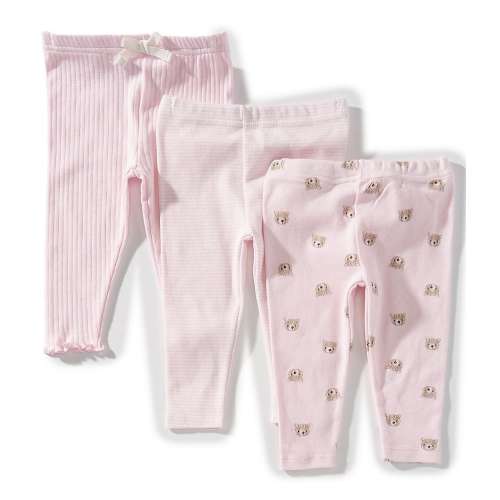 Starting Out Baby Girls Bear Pants 3-Pack Set