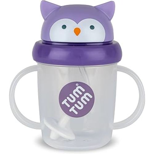 TUM TUM Tippy Up Free Flow Sippy Cup (No Valve), Sippy Cup for Toddlers, BPA Free (Olivia Owl 200ml)