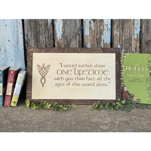One Lifetime With You Wood Engraved Sign – Personalized Fantasy Decor | Wedding & Anniversary Gift
