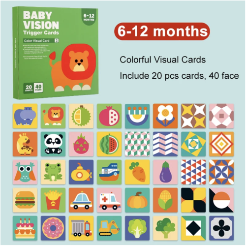 Montessori Baby Visual Stimulation Cards | Montessori Toys – 6-12 Months