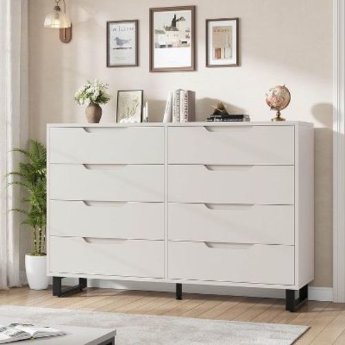 7 Dresser for bedroom, 55 Inch Wide Changing Table, Non-Built-in Horizontal Drawer with Storage, Wooden Closet for Living Room, Hallway, Entrance