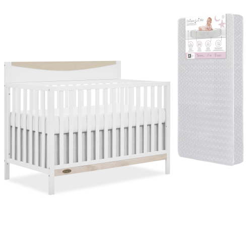 Dream On Me Emerson Convertible Crib in White with Free Crib Mattress