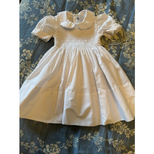 Baby Girls Feltman ($90) Diamond Smocked Sash Dress White Tag Removed Church Perf
