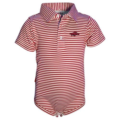 Razorbacks | Arkansas Garb Infant Carson Stripe Polo Jumper | Alumni Hall