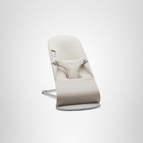BabyBjörn Bouncer Bliss, Light Beige, 3D Jersey | 2-in-1 Adjustable Baby Bouncer Seat and Toddler Chair, Newborn to Toddler (8-29 lbs), 4 Positions, Lightweight & Portable