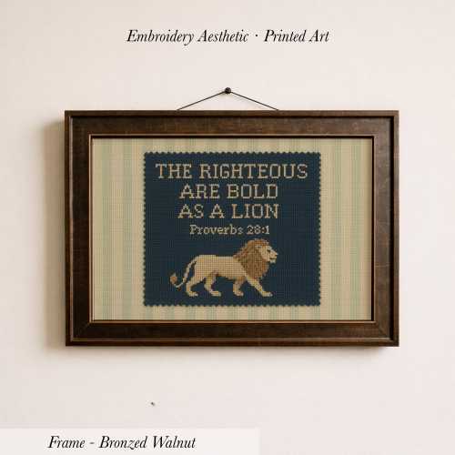 Proverbs Nursery Wall Art ∙ Bold and Courageous Lion Print ∙ 1731