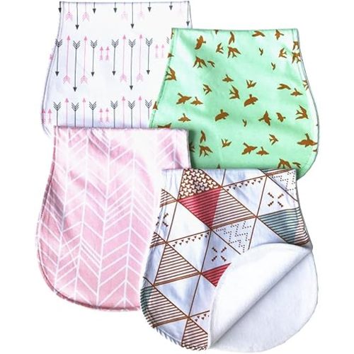 Baby Burp Cloths Baby Burp Set Curved Absorbent and Soft Valuable 4 Pack