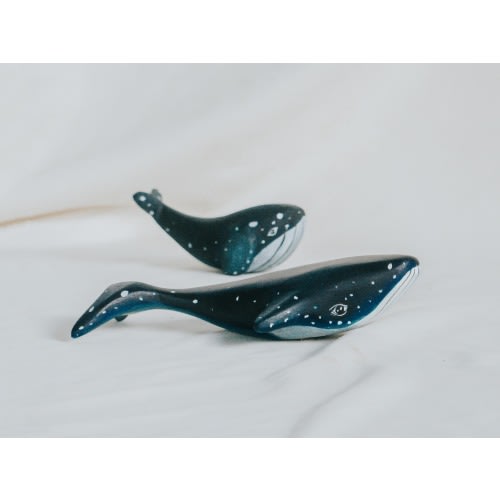 Wooden Blue Whale Figurine, Wooden Whale Toy Figurine, Wooden Ocean Animals, Hand-painted Toys, Pretend To Play Toys, Adorable Gift