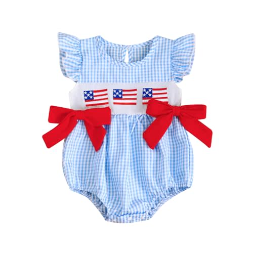 Socutebabe My First 4th of July Baby Girl Outfit Infant Plaid Bubble Romper Shamrock Embroidery Irish Day Spring Clothes