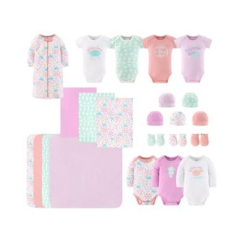 Baby Girls Layette Gift Set Girls, Ocean Flower, 23 Essential Pieces, 0-3 Months