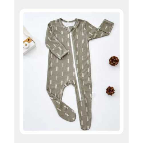 Organic Muslin Baby Romper: 2-Way Zipper, Fold-Over Cuffs