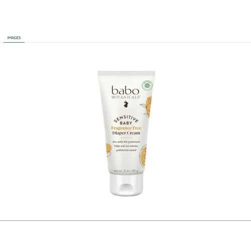 Babo Botanicals Sensitive Baby Fragrance-Free Diaper Cream
