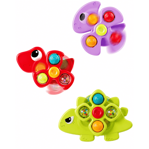 Dimoarch Baby Toys for 6-12 Months, 3Pcs Suction Cup Spinner Toys for Babies, Sensory Bath Toys for Toddlers 1-3, Infant Suction Toys for High Chair Bathtub Window