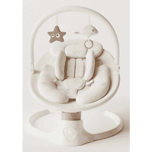 Babyomi portable baby swings for infants to toddler, Electric Swing with Music Speaker, 3 Seat Positions , 5 Speeds, and Remote Control - Infant Swing for Indoor and Outdoor, Beige