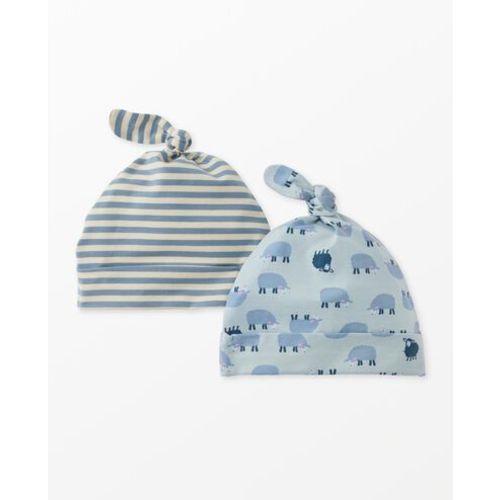 2-Piece Baby Layette Top Knot Beanie in HannaSoft™
