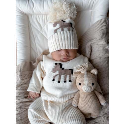 Giddy Up Pom Beanie - Cream