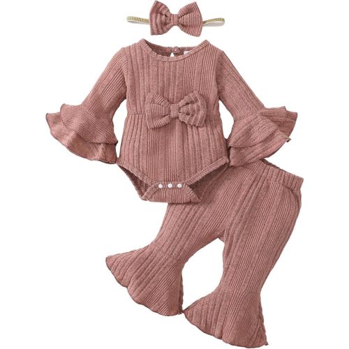 Baby Girl Clothes Infant Outfits Ruffle Romper Flare Pants Set