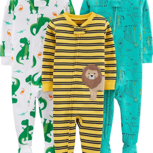 Simple Joys by Carter's baby-boys 3-pack Snug Fit Footed Cotton Pajamas