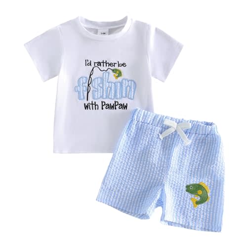 Kavousa Toddler Boy Summer Outfits Baby Boy Animal Print Short Sleeves T-Shirt Plaid Shorts Set Infant Boy Clothes Set