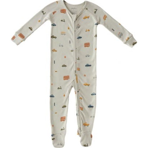 Print Rib Organic Cotton Footie, 3-6M