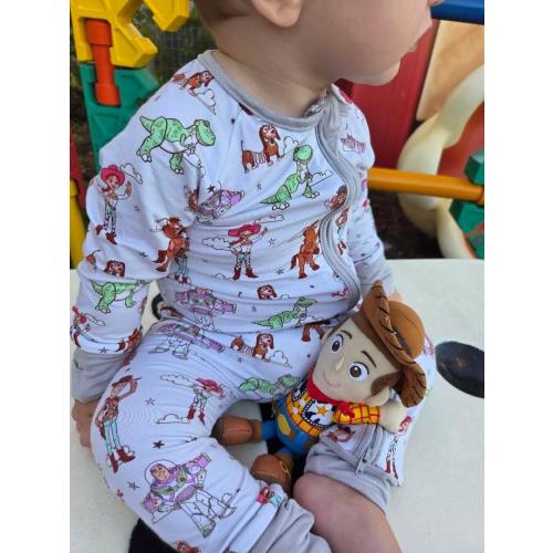 Toy Story Bamboo Sleeper Baby Pajamas | Woody & Buzz Zip Romper | Disney Inspired Infant Sleepwear | Soft Convertible Baby PJs