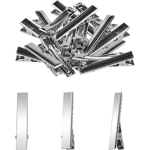 50 Pcs Metal Hair Clips, Tiny Alligator Hair Clips, Alligator Clips for Crafts, for Hair Accessories, Diy Supplies, Crafts Accessories (Silver, 1.8x0.31 in)