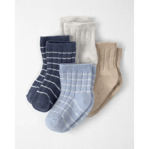 Baby 4-Pack Ankle Socks in Stripes Made with Organic Cotton - Little Planet | Carter's