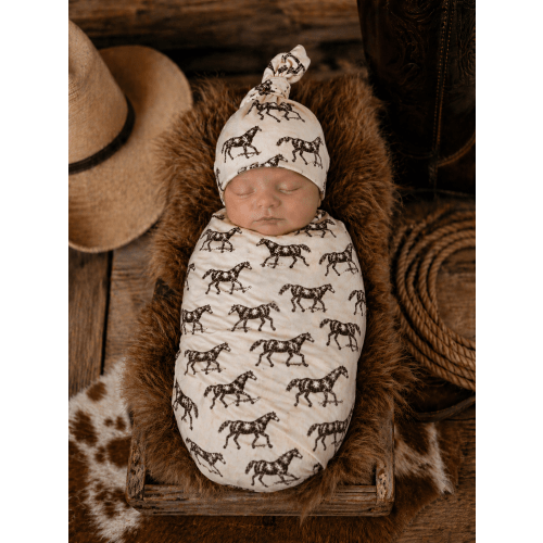 Western Cowboy Wild Mustang Bamboo Baby Swaddle | Soft & Breathable – SpearmintLOVE