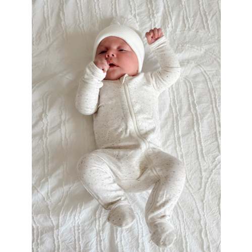 Dove Speckle / 2-Way Zip Footie – SpearmintLOVE