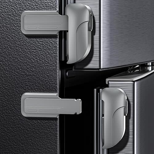 2 Pack Fridge Locks, Refrigerator Door Lock for Kids Baby Safety, Durable ABS Child Proof Freezer Latch to Keep Door Closed, Easy Install Child Lock for Fridge, No Tools Need or Drill