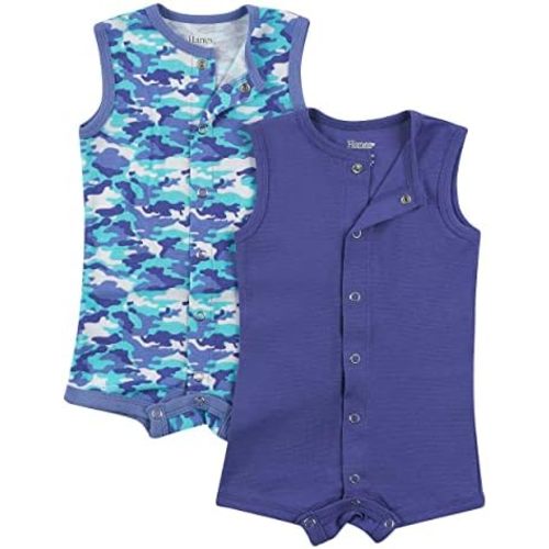 Hanes unisex-baby Ultimate Sleeveless Rompers for Boys & Girls, 2-pack