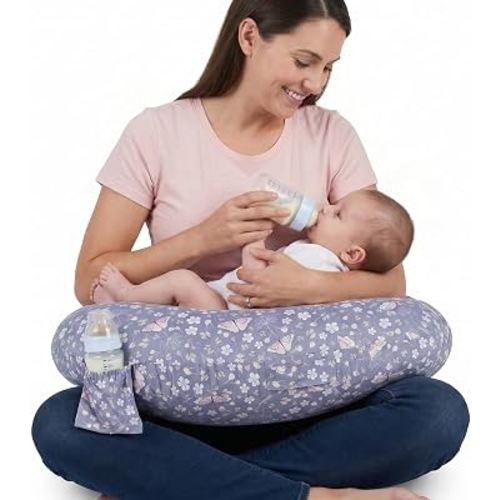 LLCJYYCY Nursing Pillow, Breastfeeding Pillow with Safety Buckle - Upgraded Design for Breastfeeding & Bottle Feeding, Large Size for Tummy Time & Sitting Support, Breathable Washable Cover