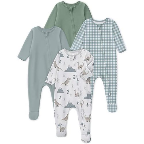Looxii Baby Pajama 100% Cotton Baby Sleeper for Newborn 0-3-6-9M Boys Girl Clothes One-Piece Footed Pjs Sleep 'n Play Footies