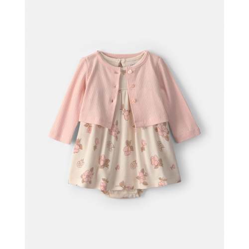 Baby Girl 2-Piece Floral Dress Set - Pink/Ivory