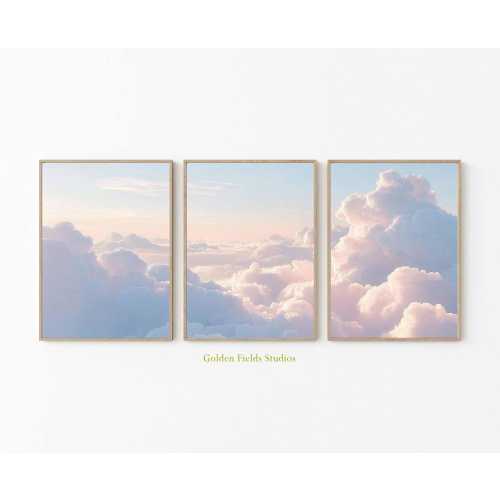 Pastel Cloud Print Set: Dreamy Sky Wall Art