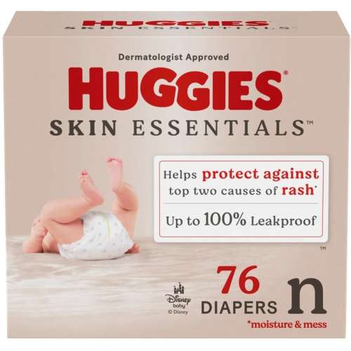 Skin Essentials Diapers, Newborn (6-9 lbs), 76 Ct