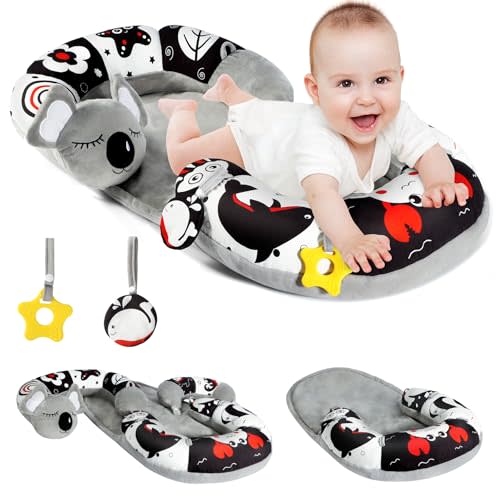 URMYWO Tummy Time Activity Mat - Cozy Tummy Time Mat for Newborn 0-12 Months, Breathable and Soft Infant Baby Sit Me Up Floor Seat Early Sensory Development Gifts Tummy Time Play Toys