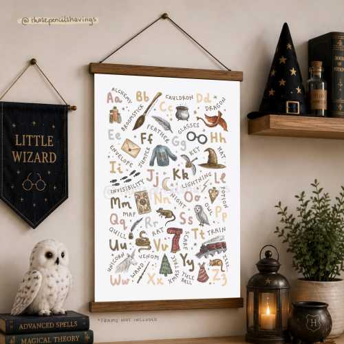 Wizard Alphabet Print: A-Z Magical Nursery Decor