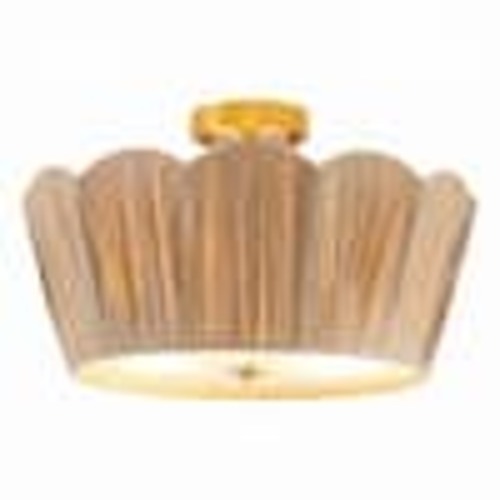 ETONIMERR Scrow Bohemian 18 in. 3-Light Natural Raffia Woven Semi-Flush Mount Ceiling Light, Perfect for Bedroom and Dining Room HD2-86260-3-BR