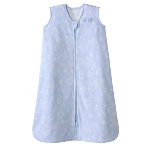 Blue Woodland Etch Cotton Wearable Baby Blanket Medium