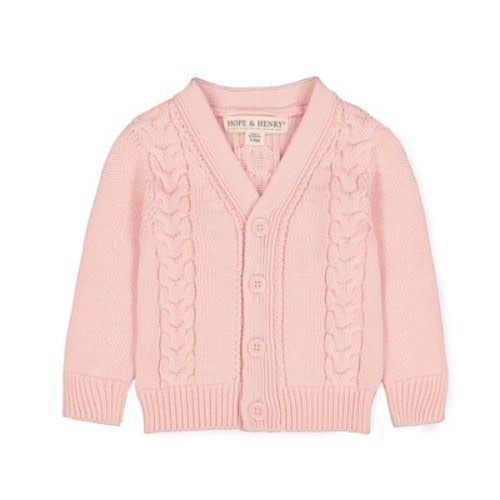 Hope & Henry Baby Cable Knit Cardigan Sweater