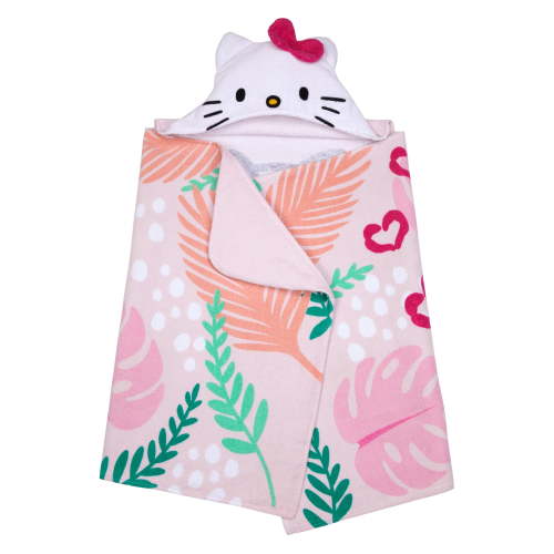 Sanrio Hello Kitty Kids Cotton Hooded Towel for Bath, Beach Wrap