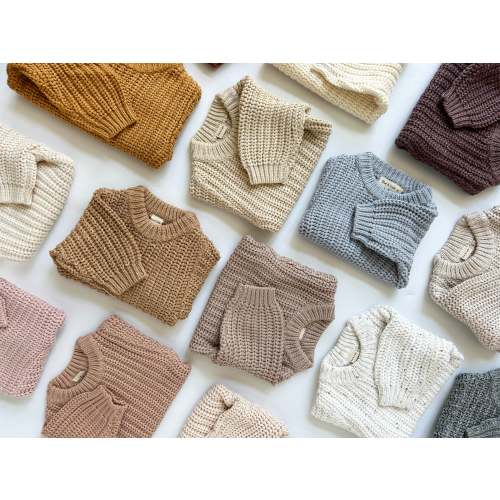 Chunky Knit Braided Cotton Baby Kids Sweater – Olive and Cradle