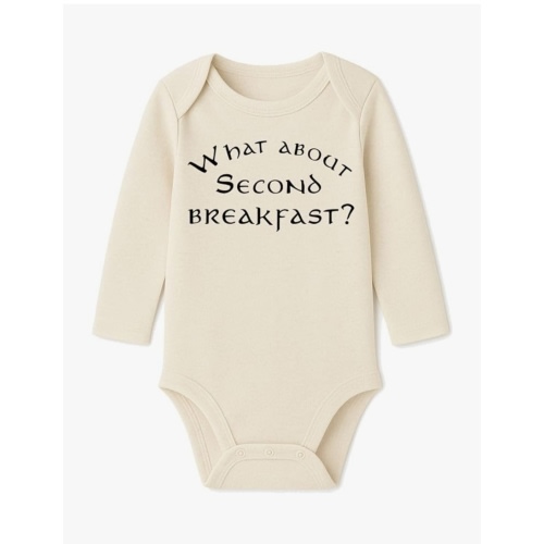 What About Second Breakfast Onesie® - 100% Cotton -Cream Color (18 Month, Cream)