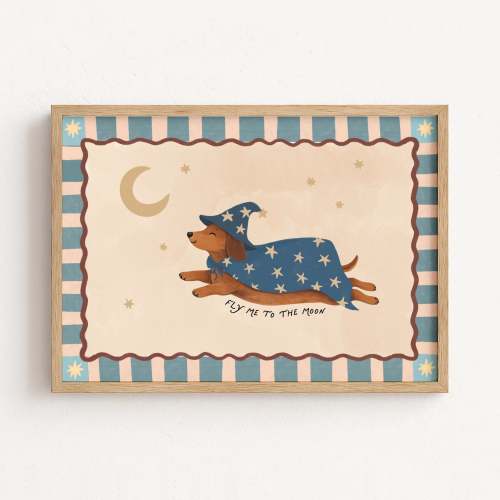 Wizard Dachshund – Nursery & kids wall art