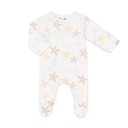 Coccoli | Starfish on Cream Cotton-Modal Footie — Children's Boutique | Kid and Kaboodle