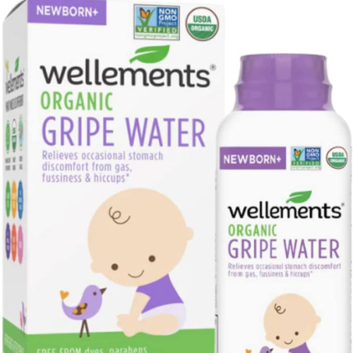 Wellements Organic Gripe Water | Relieves Occasional Stomach Discomfort from Baby Gas, Colic, Hiccups and Fussiness | Certified Organic and Non-GMO | No Artificial Flavors | 4 Fl Oz. | Ages Newborn+