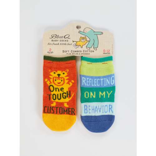 One Tough Customer/ Reflecting On My Behavior Baby Socks
